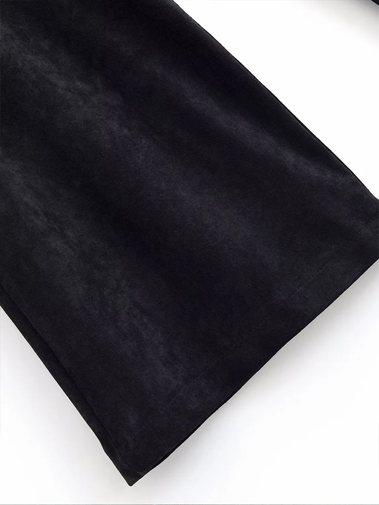 European style new women's fashion versatile and elegant high-waisted wrap skirt-style flared trousers with rivets