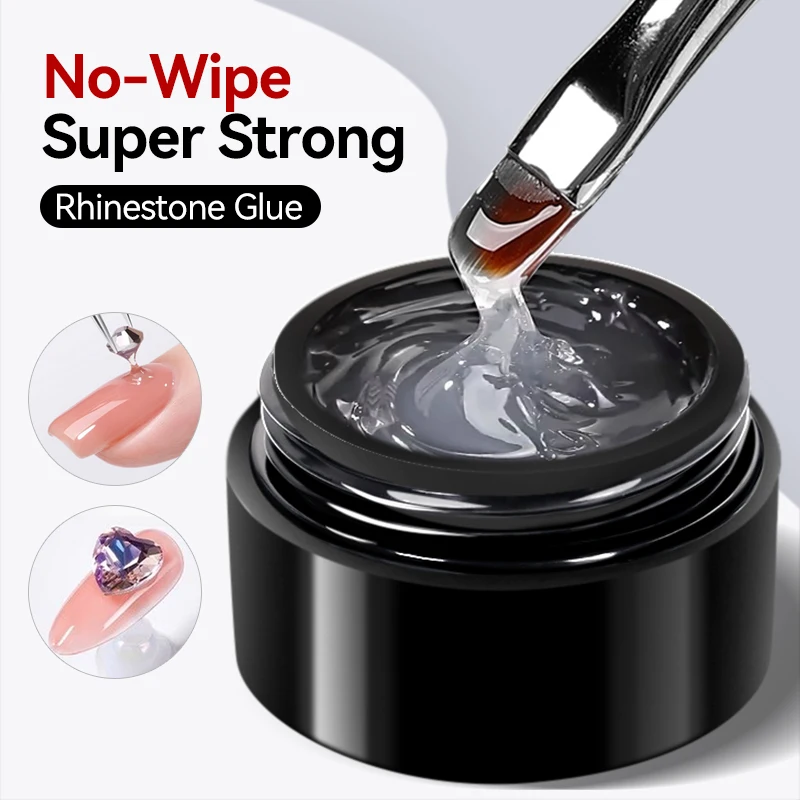 

UR SUGAR 2PCS No-Wipe Nail Rhinestone Gel for Nail Design Strong Hold Nail Tip Glue Chromes Powder 3D Sculpting & Decoration Gel