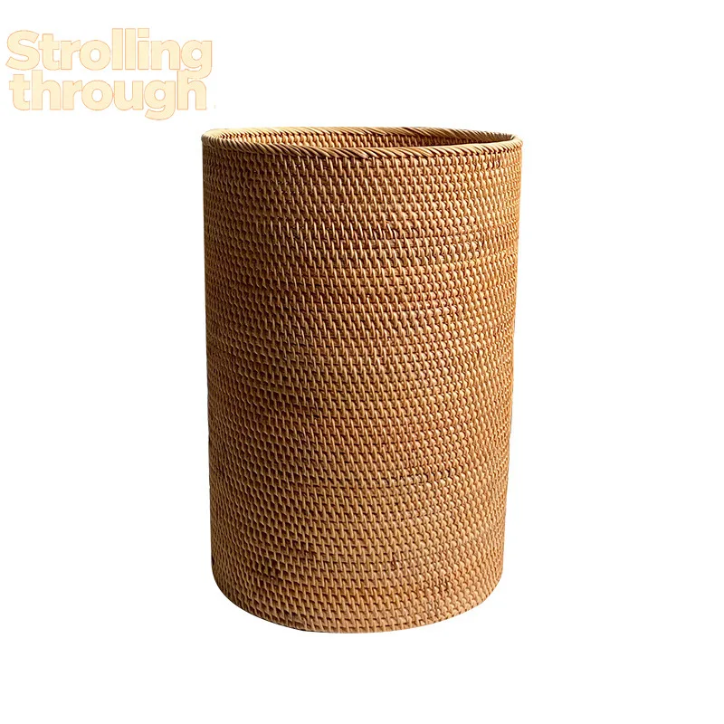 

Вьетнамское осеннее плетеное вручную круглое ведро для хранения большого объёма, для спальни, гостиной, для хранения картин, игрушек, грязного белья, в литературном стиле