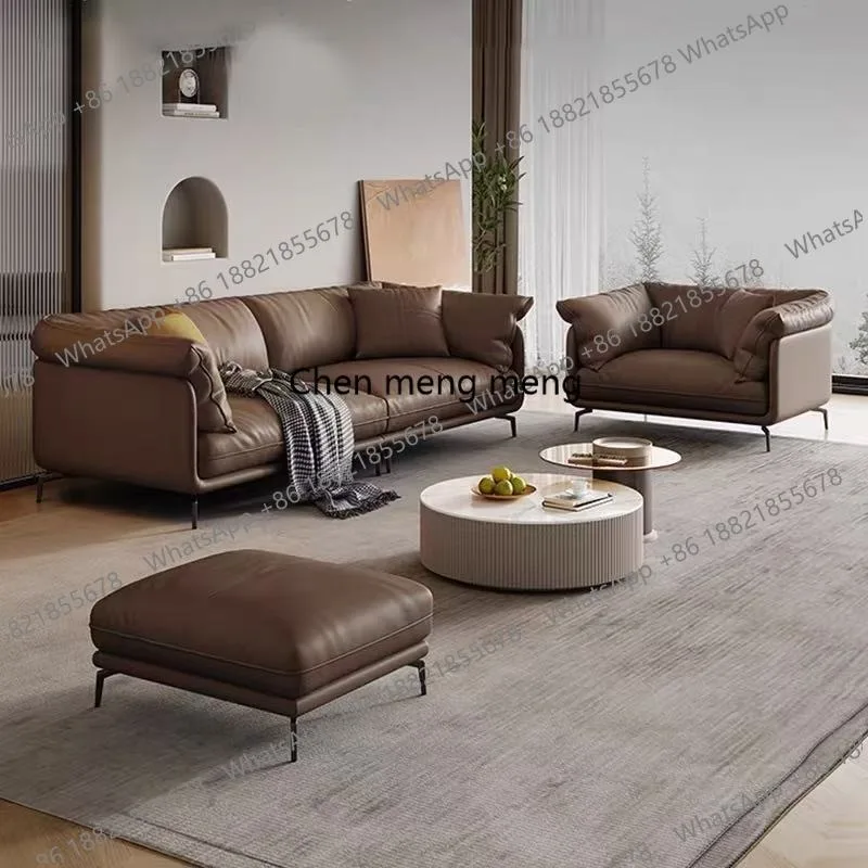 

Modern Real Leather Upholstered Corner Sofa with Black Legs Can be Customzied