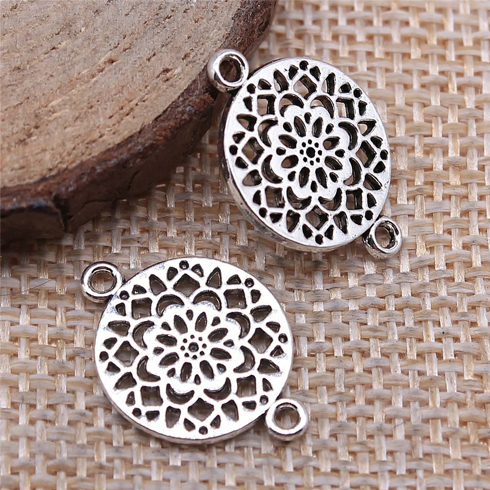 

Wholesale 200pcs/bag 20x14mm Antique Silver Color Lotus Flower Charm Connector For Jewelry Making Bracelet DIY Accessories