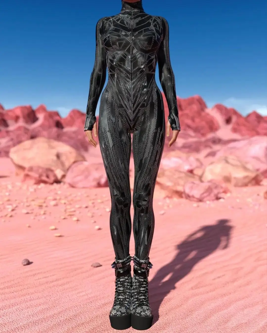 Mechanischer Rüstungs-Roboter-Bodysuit für Frauen, Skelett-Cosplay, Punk-Zentai-Jumpsuit, Kostüm für Halloween-Party, Aufführung, Maskerade – Detail 21