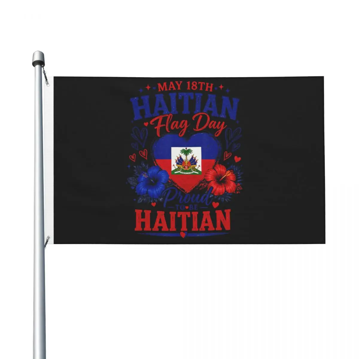 3x5 ft Happy Haitian Flag Day Proud Haiti Flag (2) Flag For Bed Room Decor Hanging Design Flags Banner