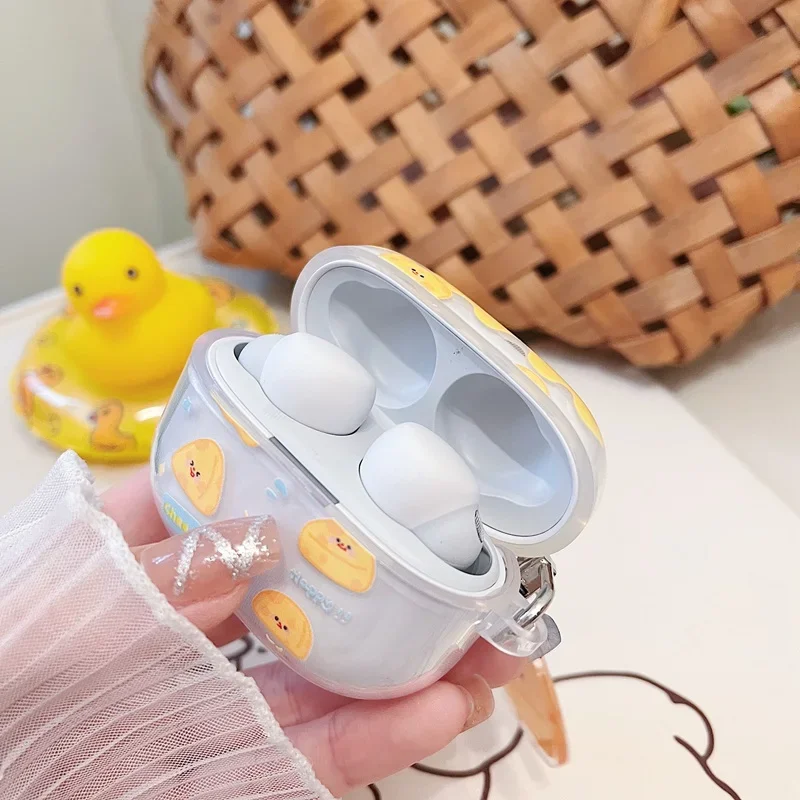 Cartoon Cheese case For Sony LinkBuds S Case WF-LS900N Cute Keychian Silicone Earphones Transparent Cover For Sony Link Buds S