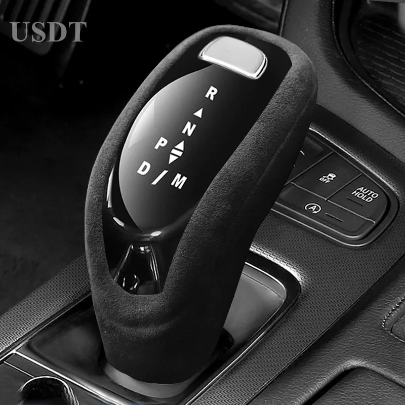 

Leather Car Gear Shift Knob Cover Gears Suede Cap Protective Mat For Cadillac CT5 CT6 XT4 XT5 XT6 2024 2023 2022 2021 2020