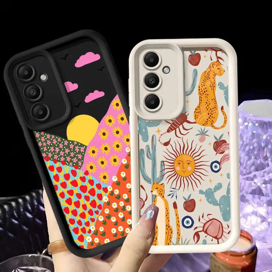 Flower Animals Case for Samsung Galaxy A12 A13 A71 A72 A15 A16 A26 A32 A23 A35 A36 A56 A34 A53 A54 A51 A73 Phone Cover