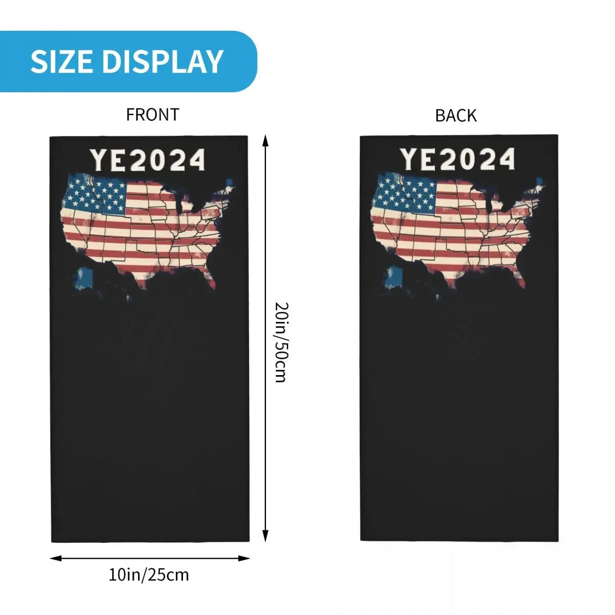 Ye 2024 Make America Great Again Bandana Neck Gaiter Printed Mask Scarf Multi-use Balaclava Hiking Fishing Adult Windproof