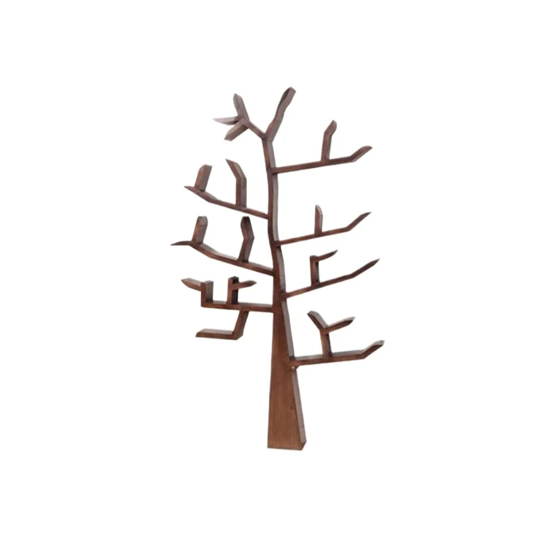 

Floor tree bookshelf Solid wood display shelf Children's bookshelf