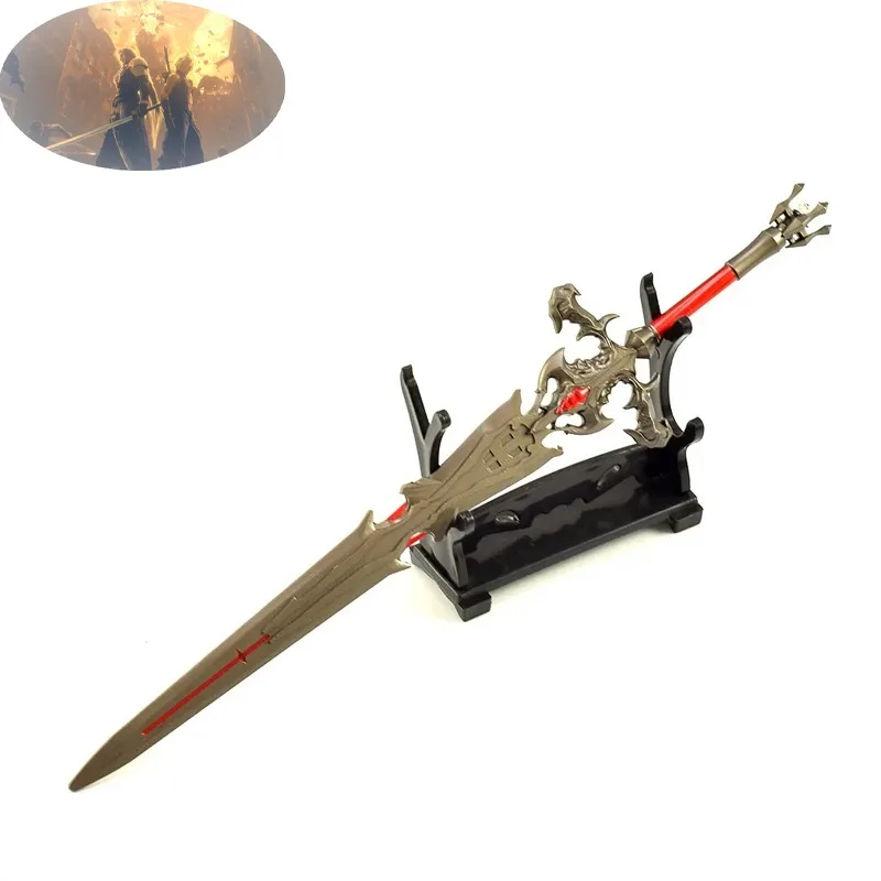 Arma de juego de fantasía de 22cm, espada de llama, modelo de aleación, periféricos de nube de Katana, espada samurái, Cosplay, regalos de cumpleaños, juguetes para niños