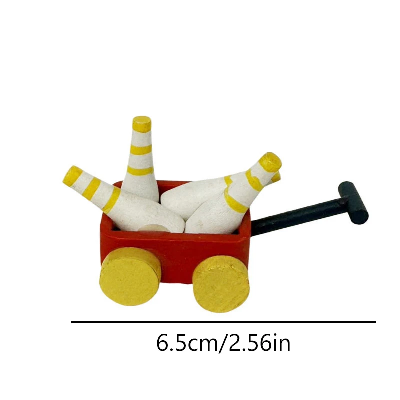 1:12 인형집 미니어처 볼링 카트 가구 홈 모델 장식 장난감 인형집 액세서리 야외 장난감 액세서리