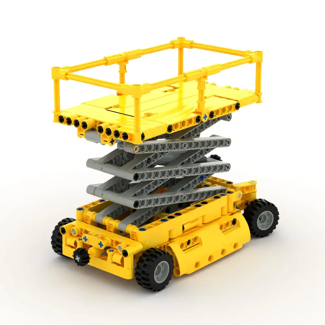 MOC Scissor Lift Building block Man Lift Ladder Scaffolding model Aerial Work Manlift bricks toy educational toys for children