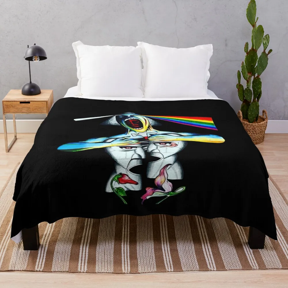 Rawr Rainbow Man Throw Blanket Decoratives Hairy Plush Sofa Quilt Blankets