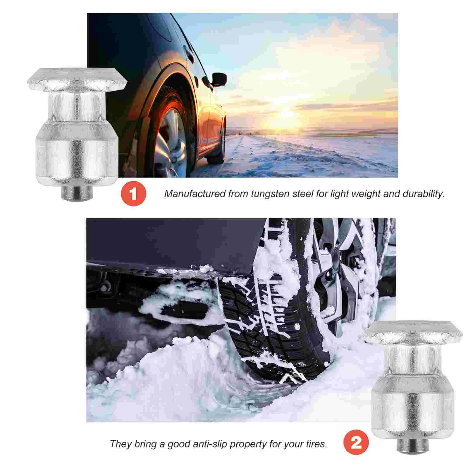 50 Pcs Tire Studs Non Slip Snow Tires Anti-skid Screw Spikes Car Winter Wheel Lugs Bike