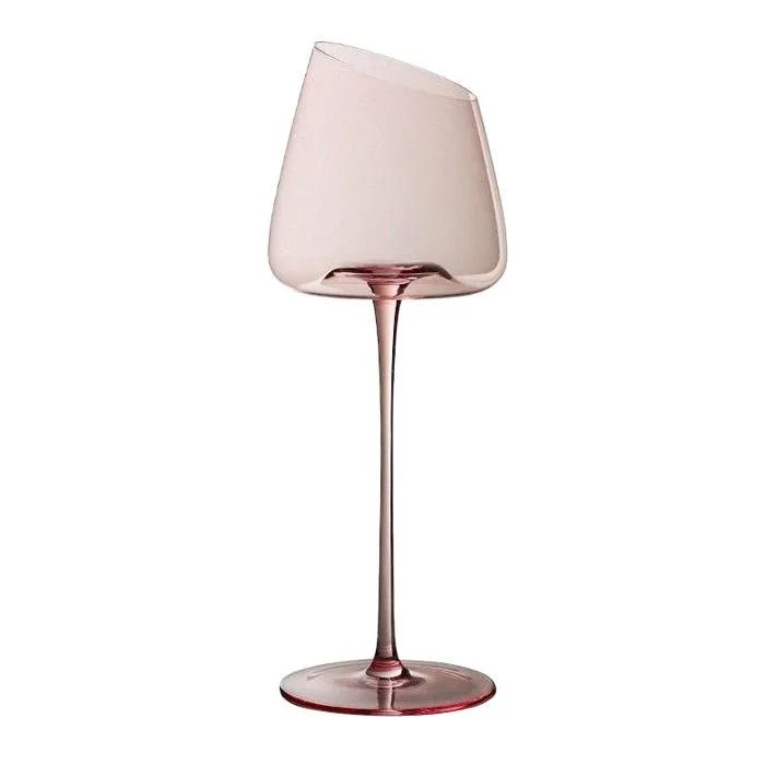 French Pink Flamingo Red Wine Glasses Set Crystal Glass Goblet Creative Inclined Mouth Concave Bottom Champagne Wine Cup view 5