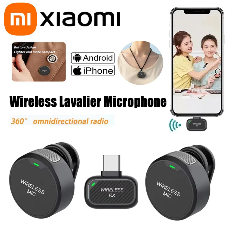 Xiaomi-micrófono Lavalier inalámbrico para exteriores, grabación en vivo, entrevista, Vlog, reducción de ruido magnética, portátil, para iPhone y Android