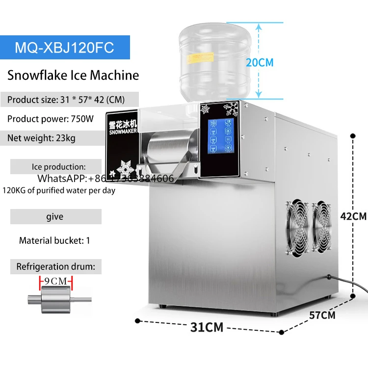 

2026 hot selling304 Threaded Drum/infinite Speed Regulation Ice Snow Flex Making Machine Bingsu Ice Maker Ice Snowflake Machine