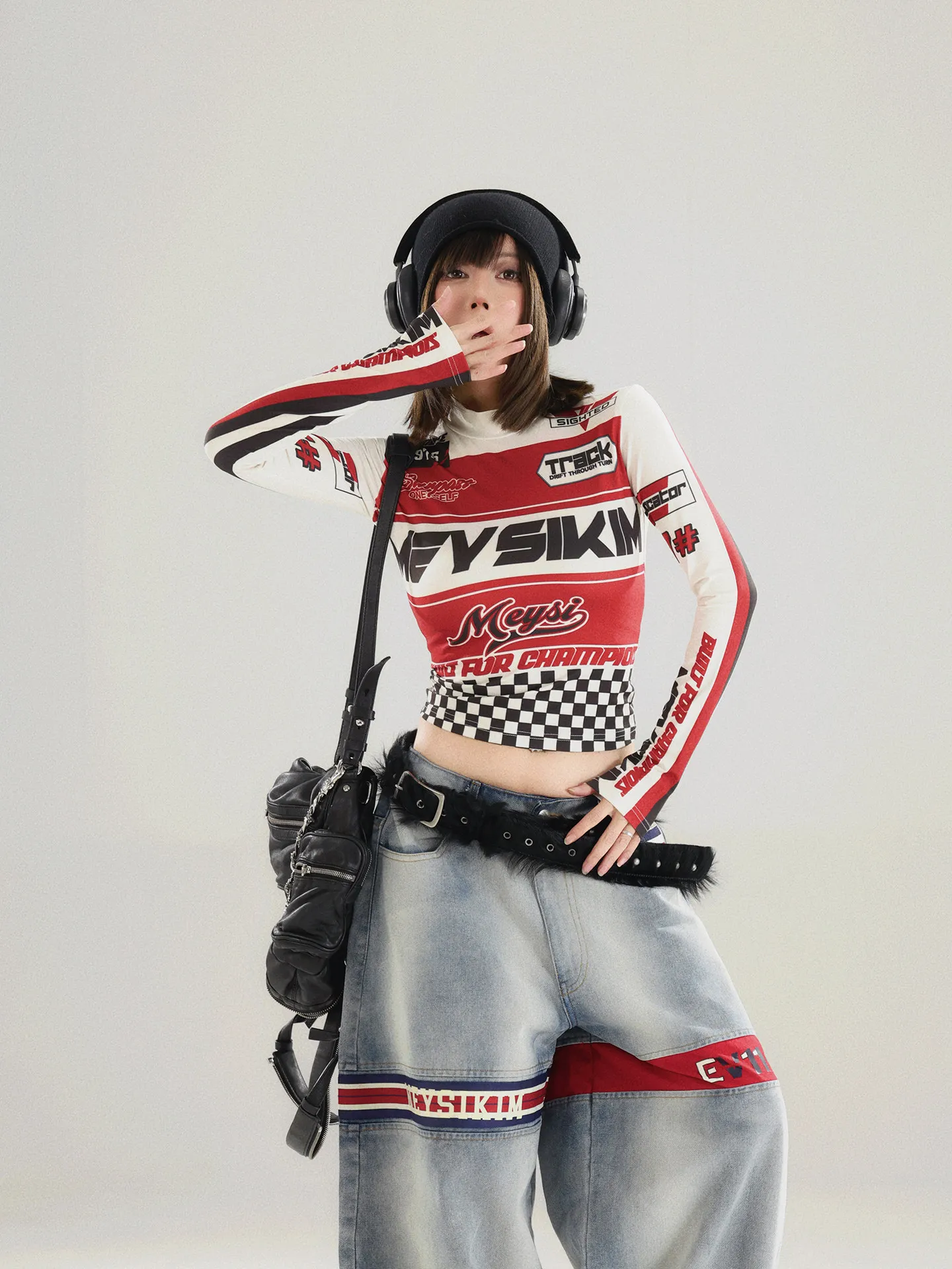 Frühlings- und Herbst-T-Shirt mit personalisiertem Aufdruck, langärmelig, kurz, trendig, modisch, aus Jersey, für Damen, zum Motorradfahren geeignet, personalisiert. – Detail 4