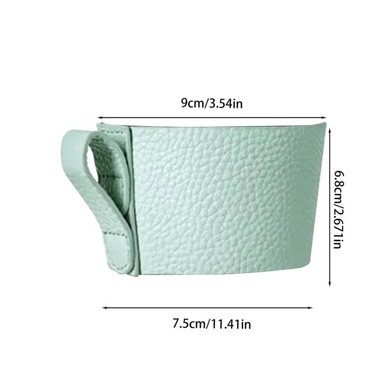 Cup Sleeves For Cold Drinks Insulated Mug Sleeve Hand Protector Reusable Jacket With Handle Cafe Insulator PU Leather For Hot &