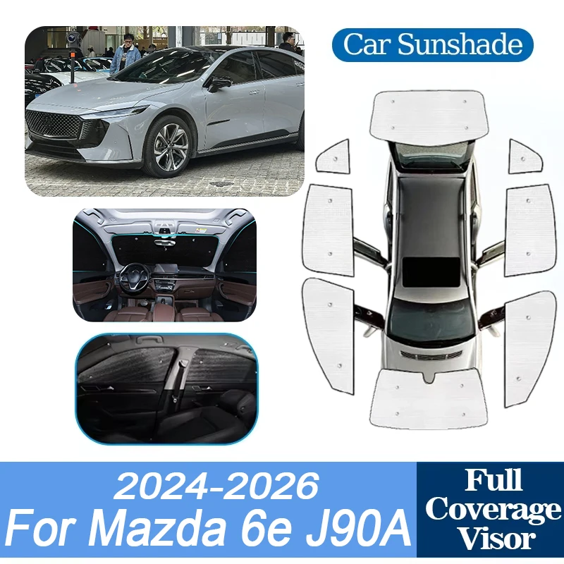 

For Mazda 6e Accessories 2025 2024 2026 Mazda EZ-6 Car Window Covers Aluminum Foil Sun Shade UV Protector Sun Baffle Accessorios