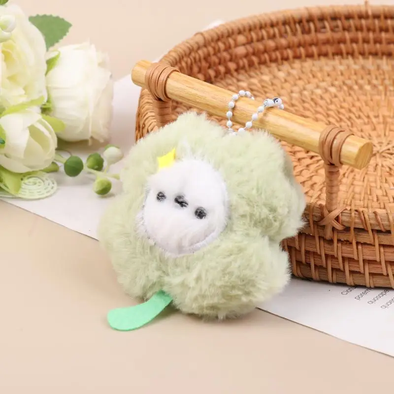 

7 см мультфильм Lucky четырехлистный клевер плюшевый брелок милая мягкая кукла брелок подвесное украшение сумка кулон детские подарки