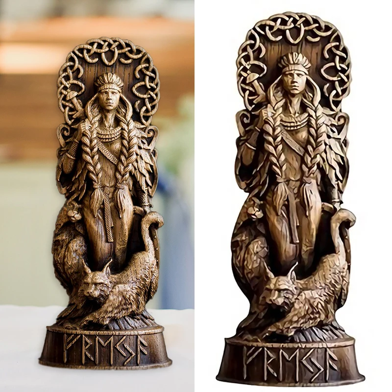 New Hero Statue Imitation Wood Carving Resin Ornaments Resin Crafts Mythical Ornaments Thunder God Decoration Home Furnishings