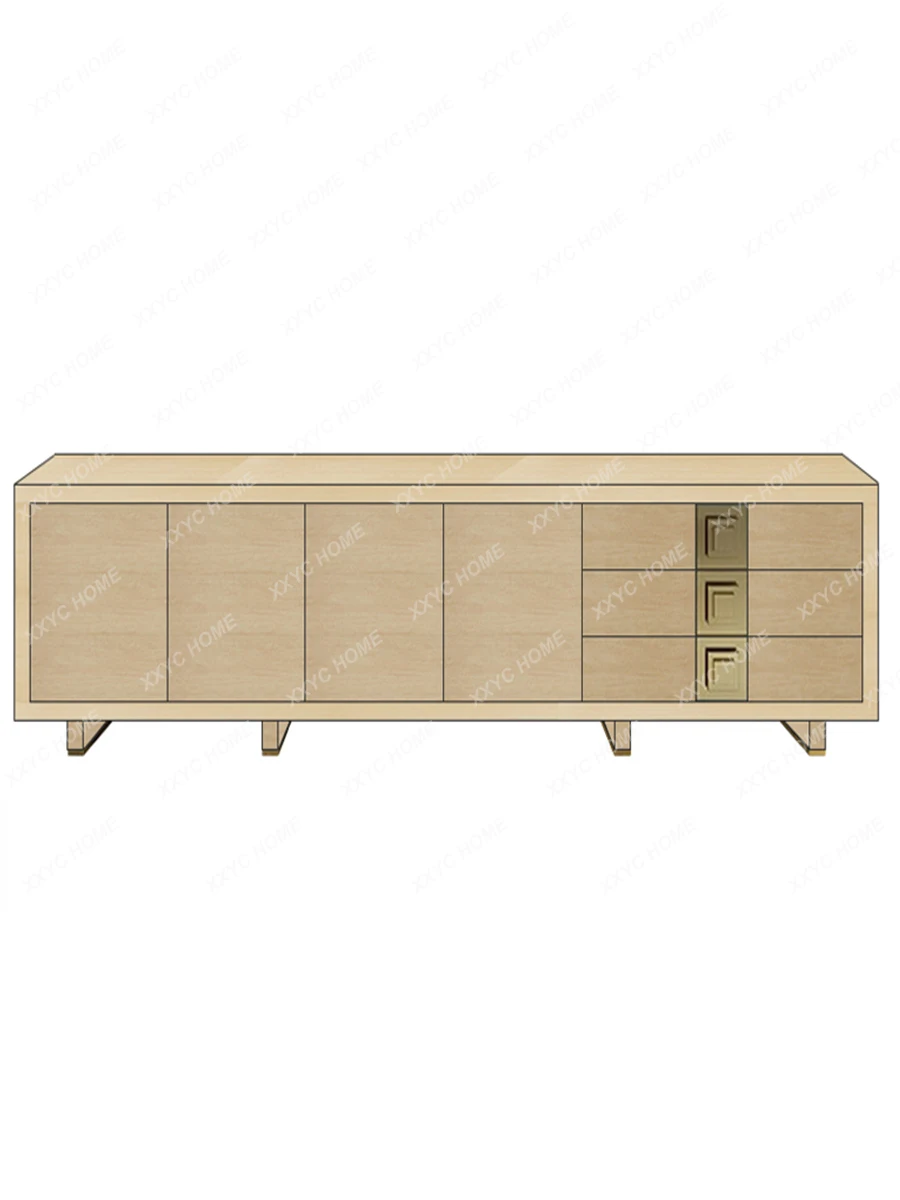 

Solid Wood TV Cabinet Modern Simple Coffee Table Living Room Home TV Stand New Chinese Style High Cabinet Small Apartment Rock