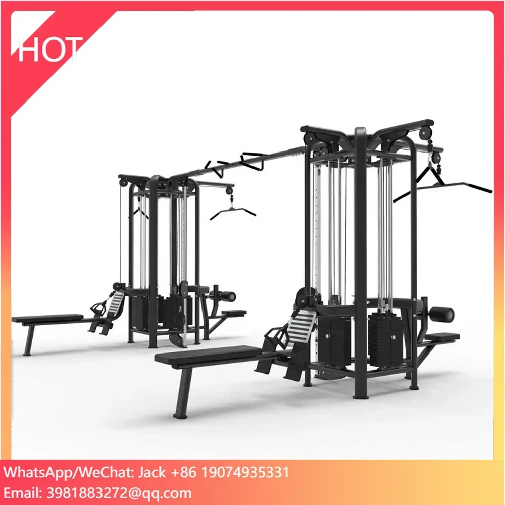 Estación de entrenamiento funcional para gimnasio comercial multiestación, gimnasio de fitness con polea alta y baja cruzada