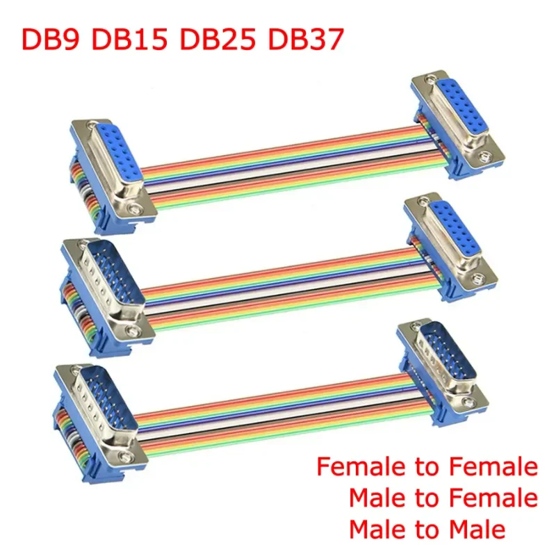 1pcs D-SUB DB9 DB15 DB25 DB37 DIDC 9 15 25 37Pin Male Female Cable D-SUD serial port connector adapter RS232 COM Extension Cable