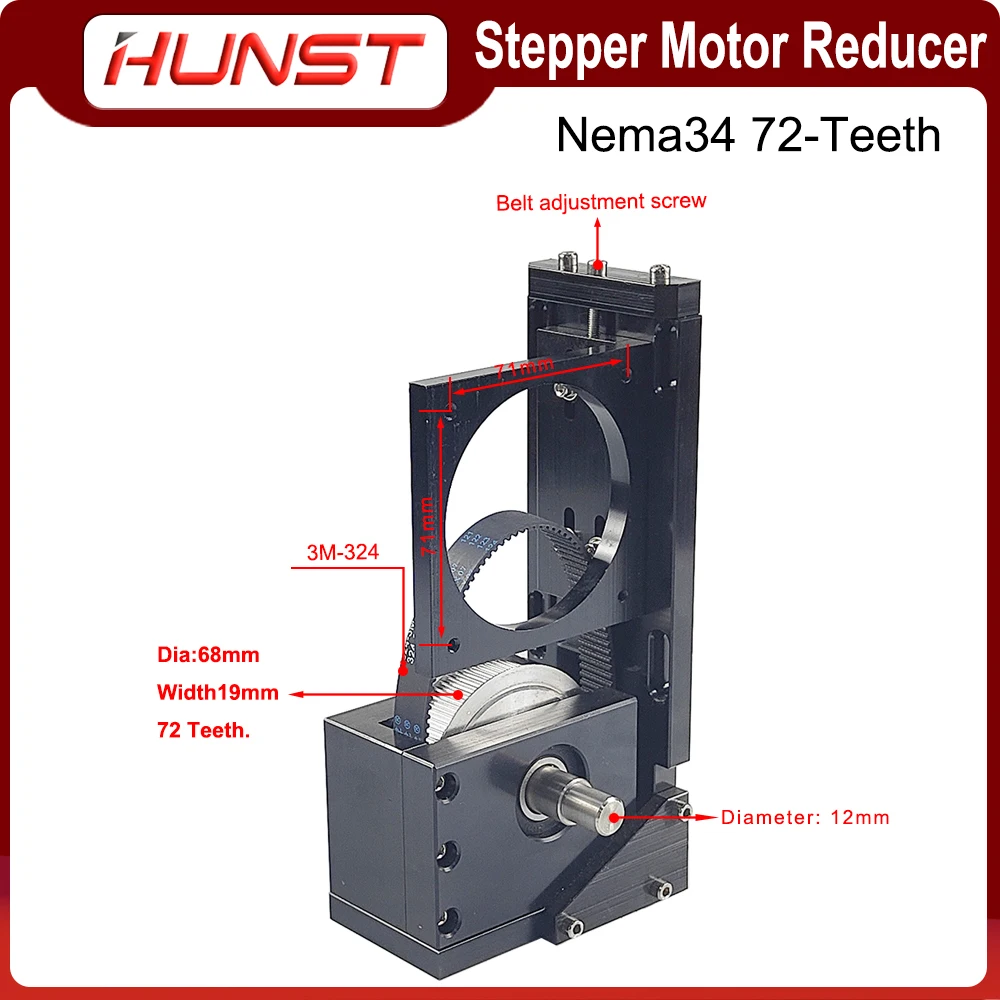 Imagem -03 - Hunst-stepper Motor Redutor Nema34 72 Dentes Nema23 38 Dentes para Corte e Máquina de Gravação a Laser Co2