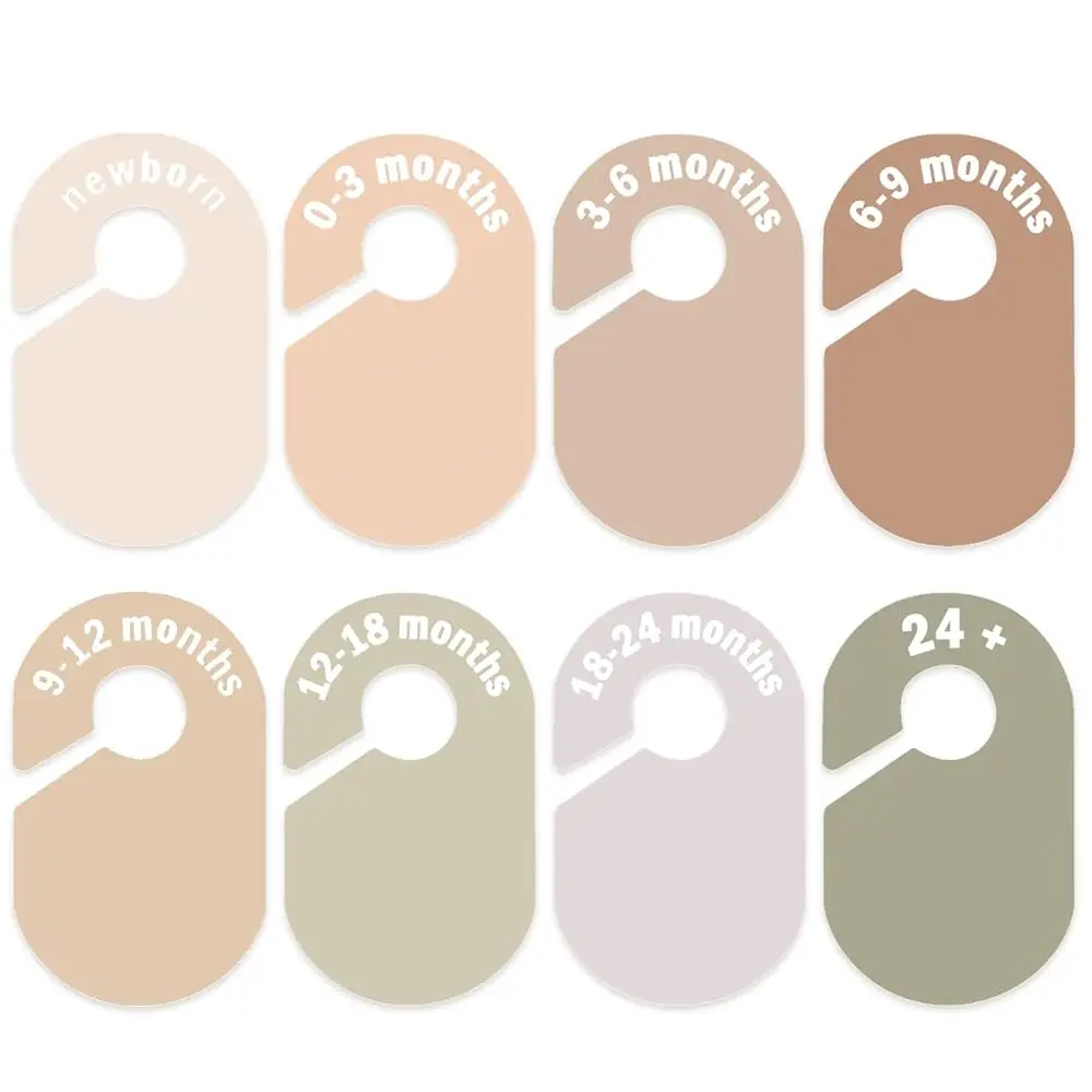 

Baby Closet Divider, Baby Wardrobe Organizer, Double-Sided Design, Nursery Decor Clothes Hanger Dividers For Sorting 8 Sizes