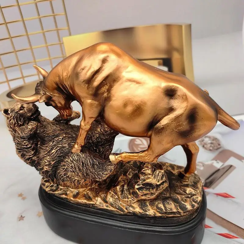 

Wall Street Bull Desktop Bull Fighting Figurine Decor Exquisite Versatile Resin Tabletop Ornament For Offices Home Decor Display