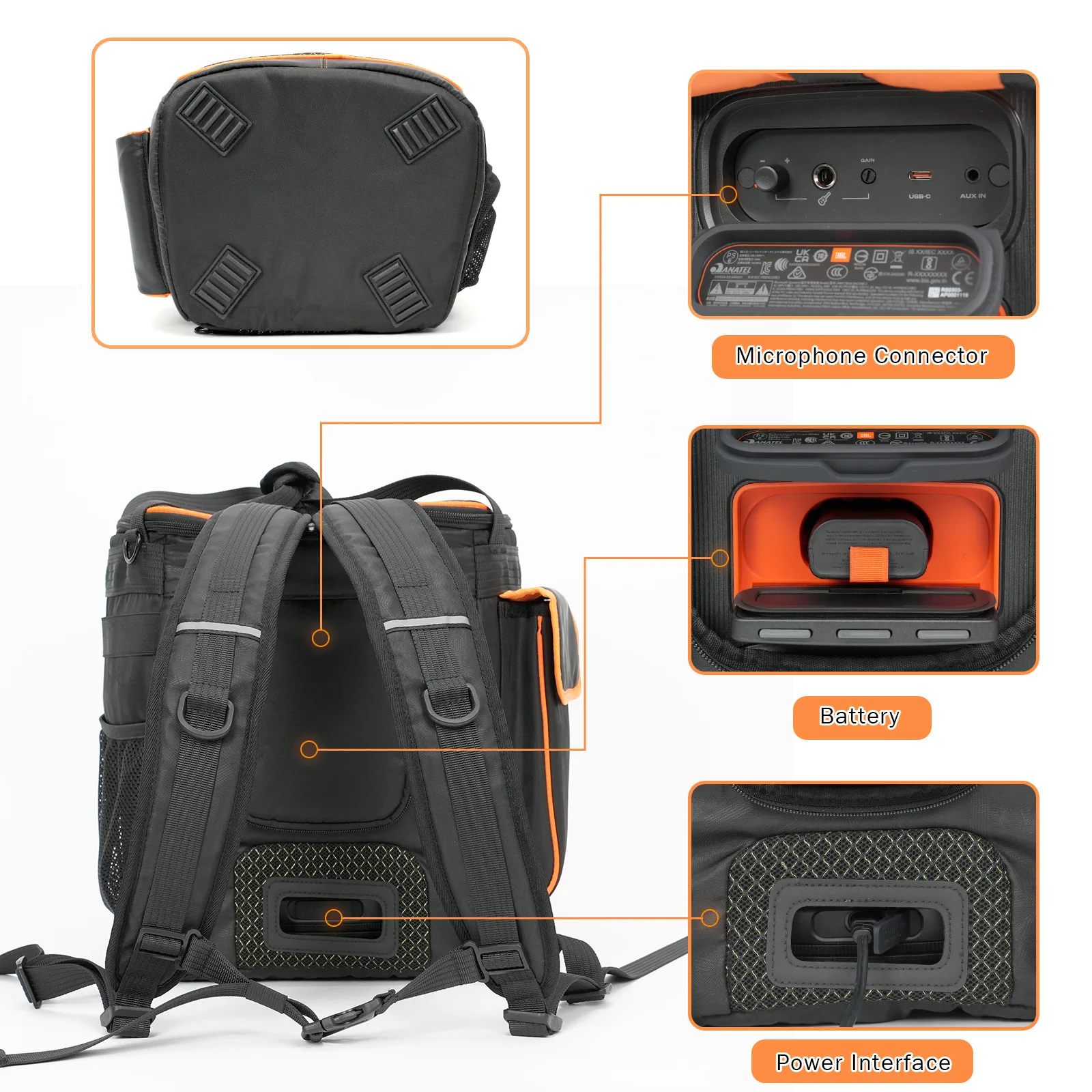 أكياس تخزين لحماية مكبر الصوت لـ JBL PartyBox Encore 2 صندوق مكبر الصوت أكتاف صندوق الحفلات المحمول Encore2 gen حقيبة حمل للسفر