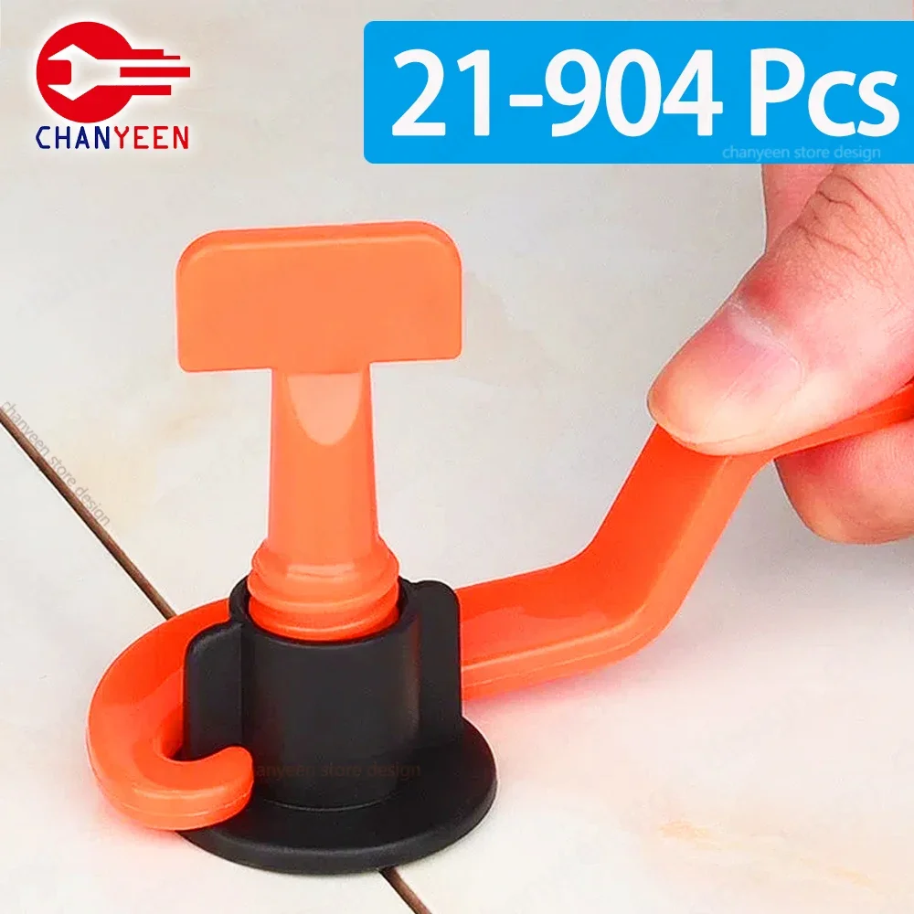 21-904Pcs Floor Tile Leveling System Clips Spacers Porcelain Ceramic Leveler Kit For Tile Laying Wall Fixing Construction Tools