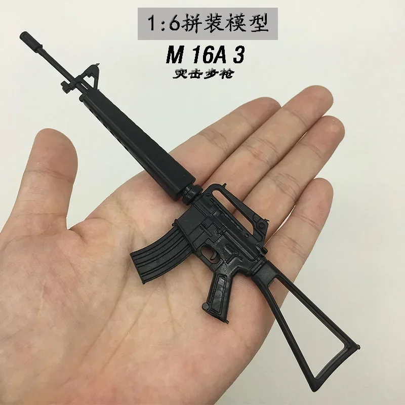 1/6 Rifle Gun Model for 12" Action Figure Weapon Easy Version Assemble Black Gun Model Toy AK74 AK47 M16A1 RPG 18pcs view 4