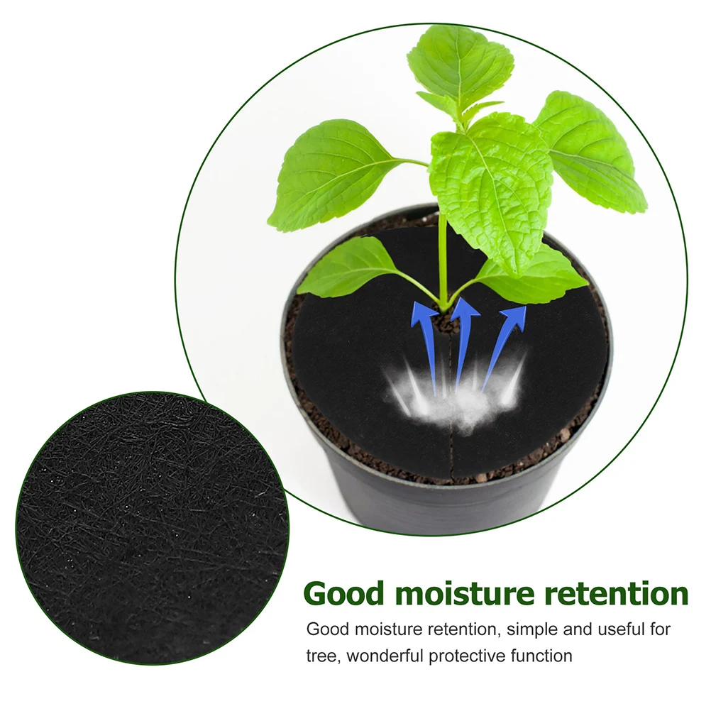 

40pcs Non-woven Fabric Round Plant Covers Gardening Grass Cloth Tree Ring Moisture Retention Long-lasting