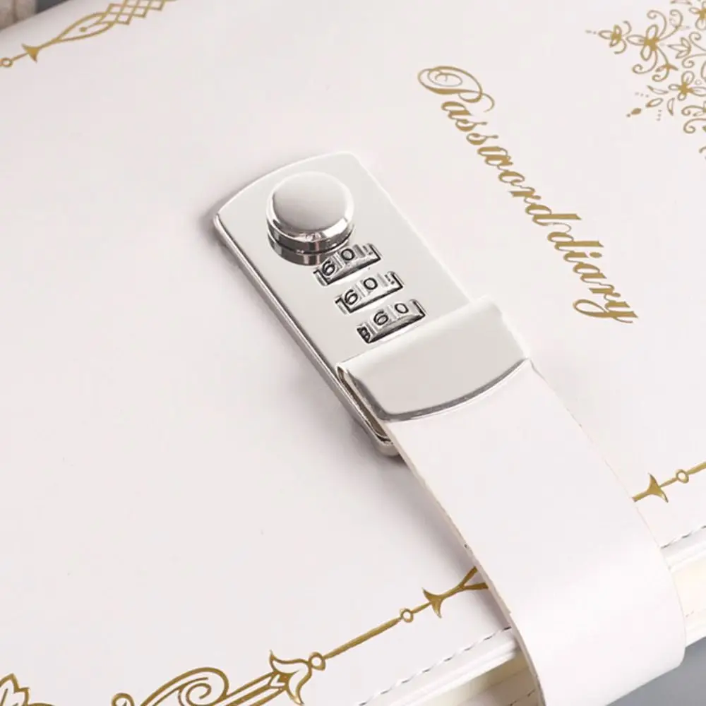 Fashion PU Leather Journal Notebook With Lock Hard Cover Line Paper Diary Writing Pads A5 100Sheets Retro Personal Notebook Gift