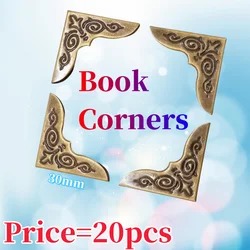 20pcs Book Corner Bronze Scrapbooking Albums Menus Folders Protectors Decoration Metal Crafting Box Corner Brackets