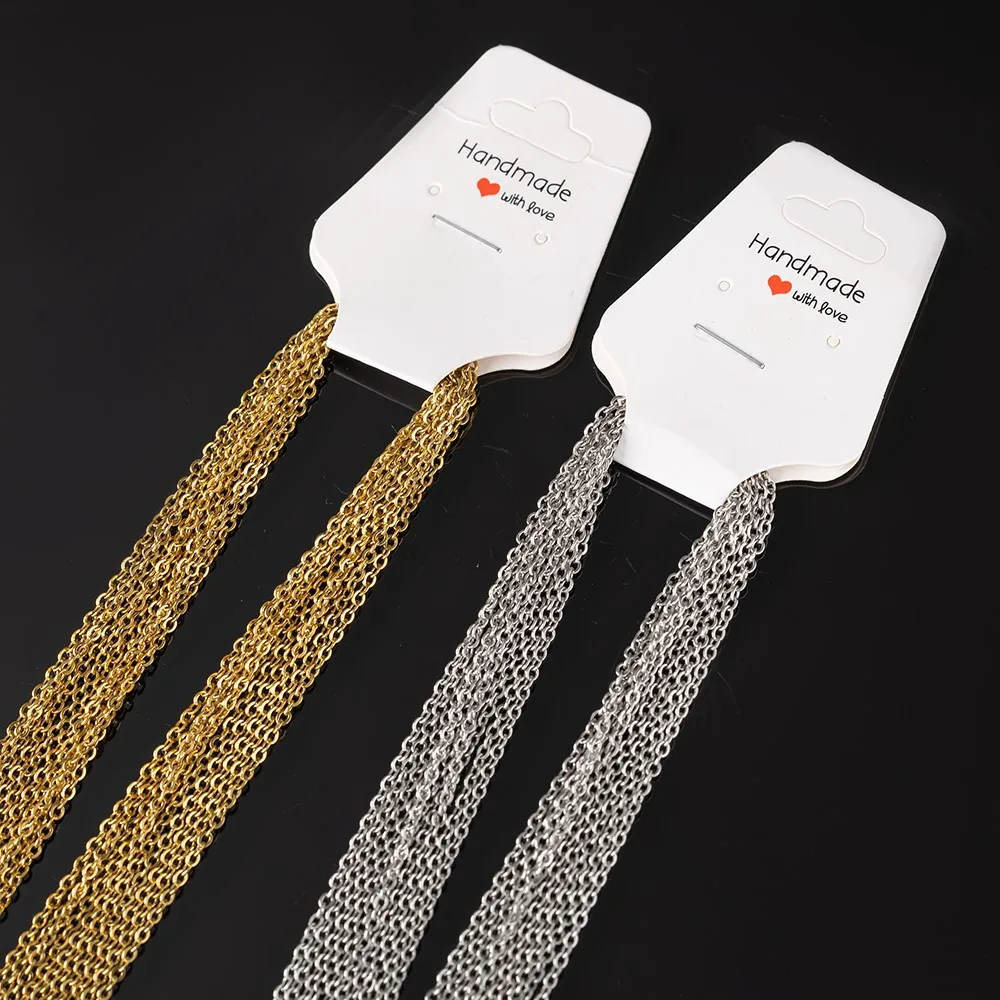 10Pcs Stainless Steel Link Chain With Lobster Clasp Men Women Necklace Chains For DIY Jewelry Making Finding Supplies Accessorie