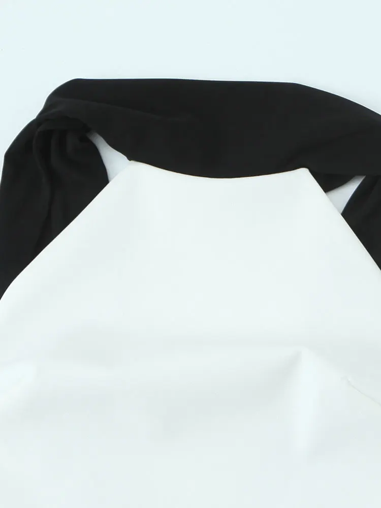 2025 Summer Women's Solid Mini Dress Splicing Design Dresses Women Sexy Backless Short Dress Elegant Slim Party Dresses