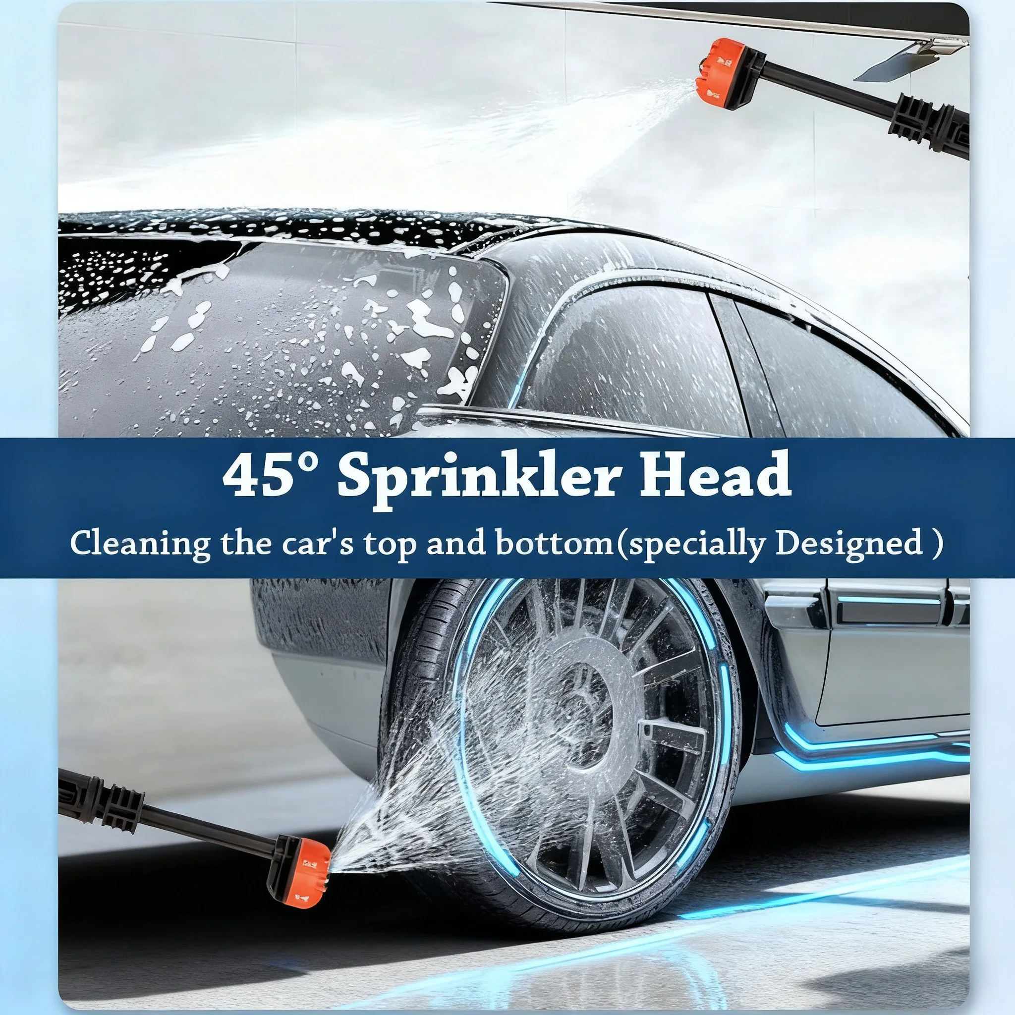 Power Blaster Plus غسالة الضغط اللاسلكية المحمولة الكهربائية ارتفاع ضغط مدفع رذاذ الماء وخرطوم أداة تنظيف غسالة السيارات #4