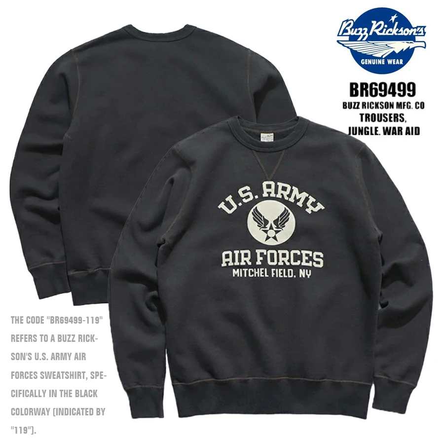 

BUZZ RICKSON'S U.S.ARMY AIR FORCE Vintage print sweater