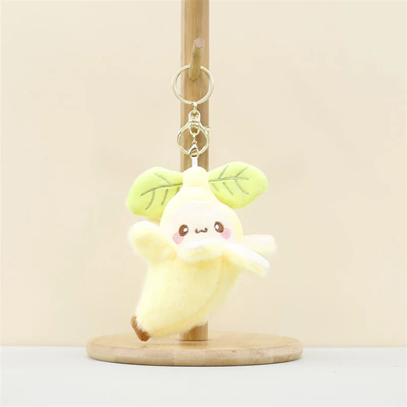 Cute Peeled Banana Keychain Little Banana Doll Couple Mobile Phone Pendant Car Keyring Earphone Backpack Charms Bag Decor