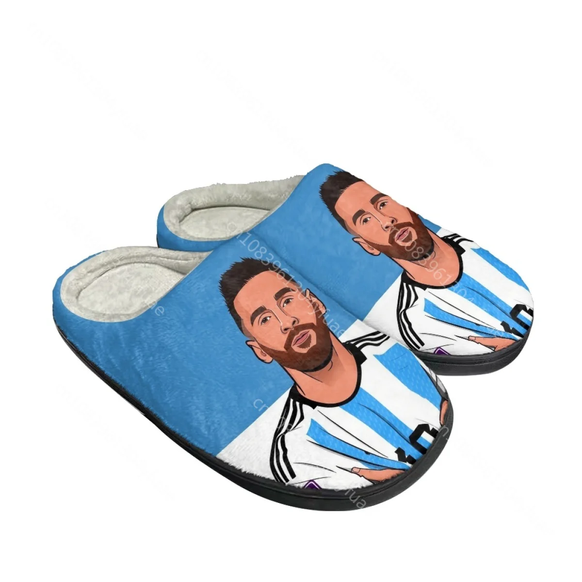 Comfort Floor Shoes Men Slides Bedroom Messi Pattern Thick Soft Sole Slippers Men Women Indoor Floor Flat Sandalias