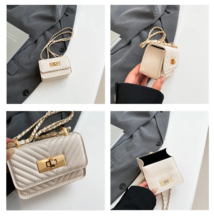2026 5 Farben NEUES Design Taschen für Damen, Trendige neue Mini-Umhängetaschen im Western-Stil mit Kette, Modische Elegante Taschen – Detail 3