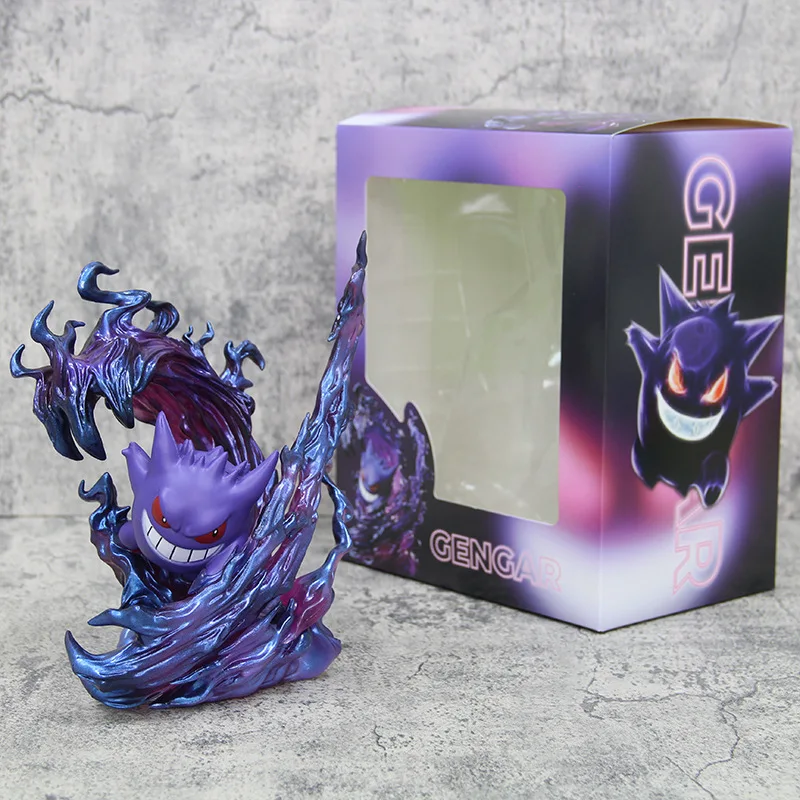 Nowy 19cm Anime Pokemon śliczne Gengar statua figurki Model kolekcja rzeźb Kawaii ozdoby stołowe zabawki dla dzieci prezent urodzinowy