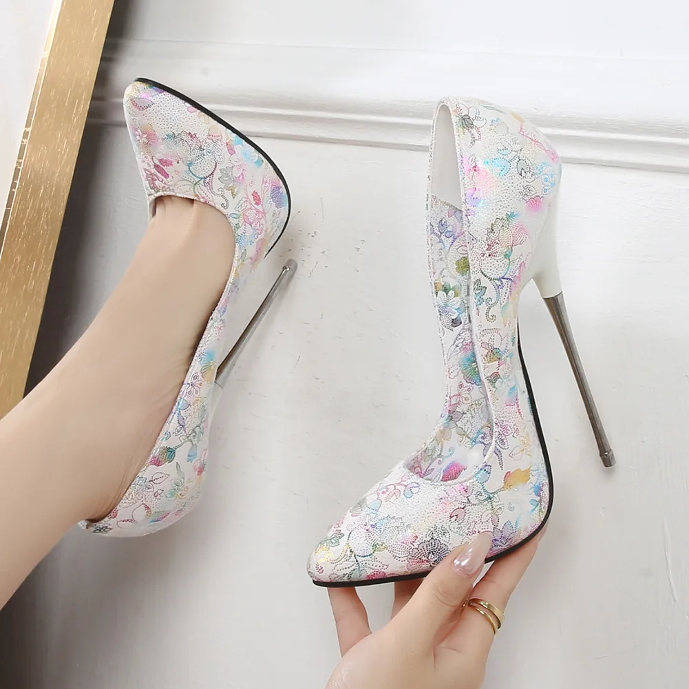 

Large Size High Heels Pointed Toe Metal Stiletto Heel Nightclub Steel Pole Dancing oes Faionable Par Footwear for Women