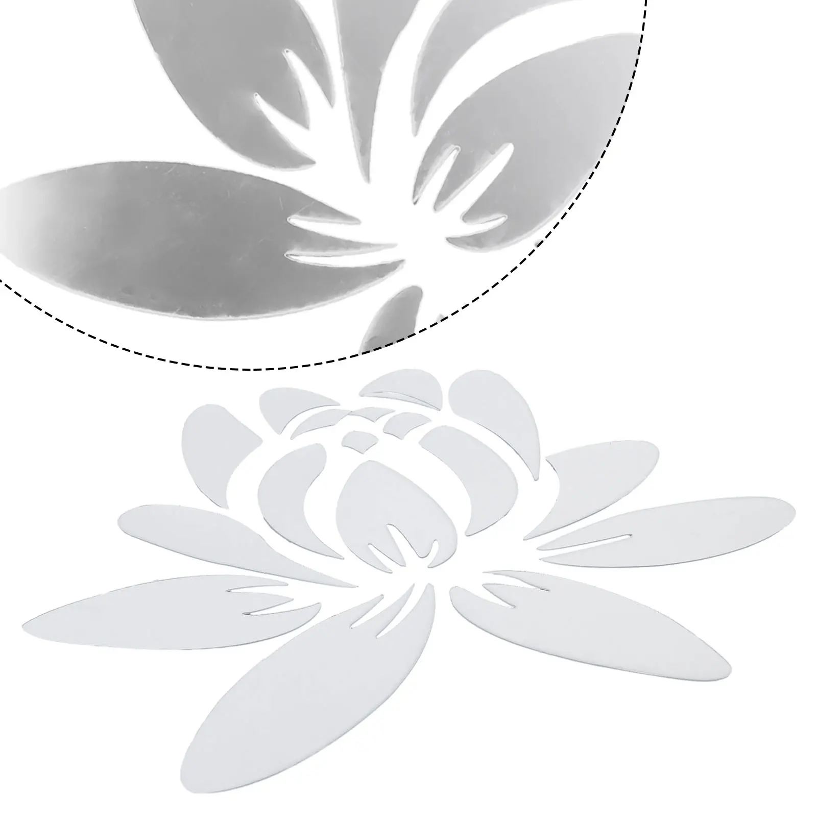 Acrylic Mirror Wall Sticker Set with Blooming Lotus Flower Design for Home Decoration in Gold/Silver/Black (38x27 5cm)