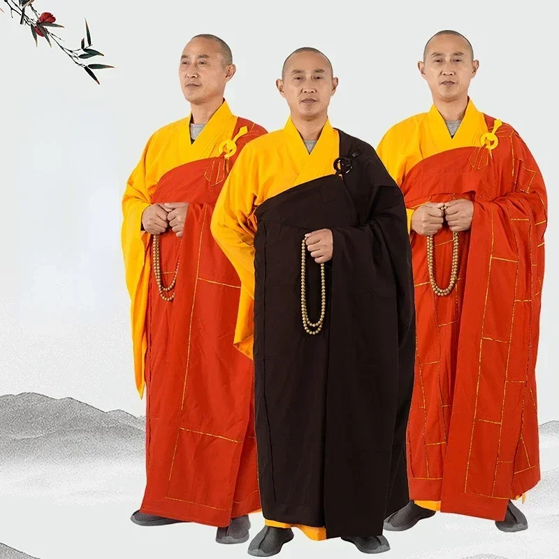 144-188cm Buddhist Monk Meditation Clothing Robes Monks Confession Cassock Gown Haiqing Monk Clothes Cloak Buddha Jiasha