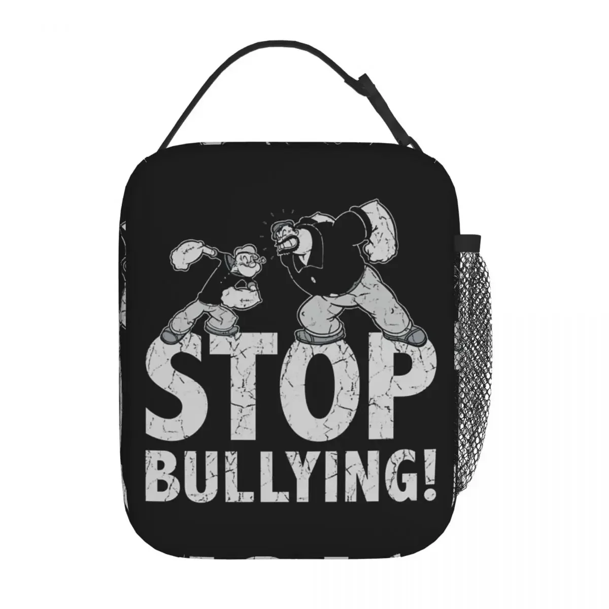 Popeyes Stop Bullying Insulated Lunch Bags Leakproof Cartoon Lunch Container Cooler Bag Tote Lunch Box School Food Storage Bags