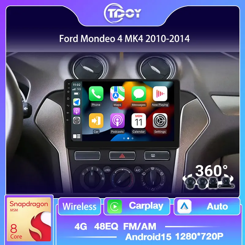 2Din Radio For Ford Mondeo 4 2010-2014 Android Auto Car Play 8Core wifi gps navigation Head Unit Multimedia Car Android Gps